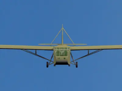 Plane military flying in sky 3D model