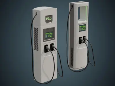 Electric Car Charger 1A Low-poly 3D model