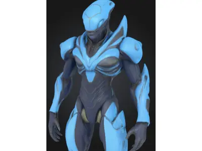 Stylized Sci Fi Alien Soldier Low-poly 3D model