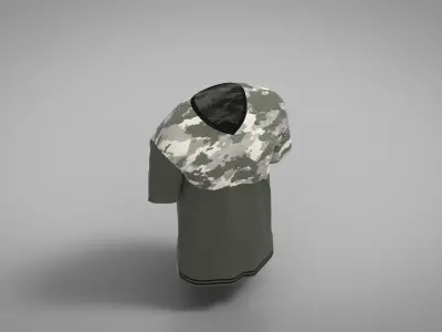 Military Outfit - T-shirt Low-poly 3D model 58