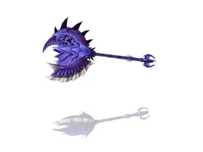 Dragon Scales Axe Low-poly 3D model