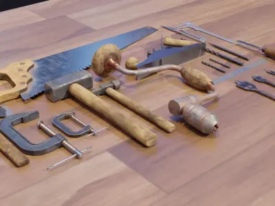 Carpentry Tools Low-poly 3D model