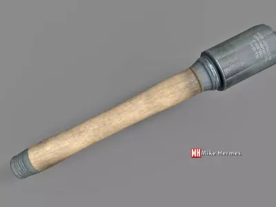 World War 2  German M24 Stick Grenade Low Poly Model  Low-poly 3D model