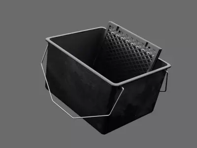 Bucket - Rubber Hammer - Paint scuttle with roller grid Low-poly 3D model