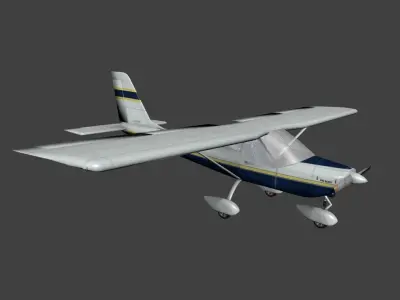 TECNAM p92 and P92 Amphibius Free low-poly 3D model