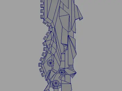 Segmented Blade Fantasy Sword Game Ready Low-poly 3D model