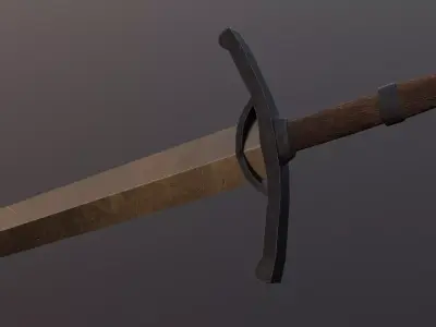  Medieval Fantasy Warborn Sword Weapon Game Ready PBR Low-poly 3D model