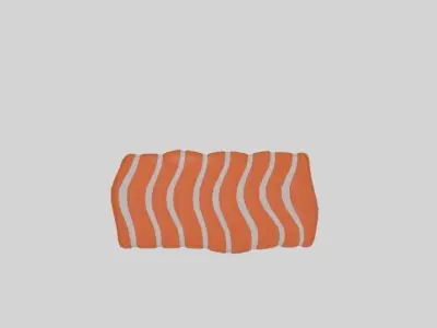  Salmon Raw  Low-poly 3D model