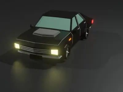 Mark 2 car  Free low-poly 3D model