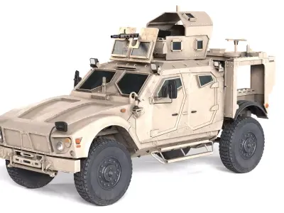 Oshkosh M ATV Ambush Protected Vehicle Low-poly 3D model
