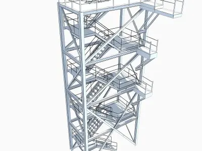 Metal Industrial Tower 07 3D model