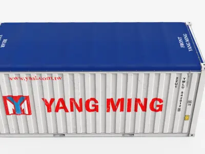 20ft Yang Ming Open Top shipping Container 3D model