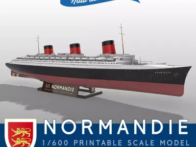SS Normandie ocean liner 1-600 scale printable model kit 3D print model