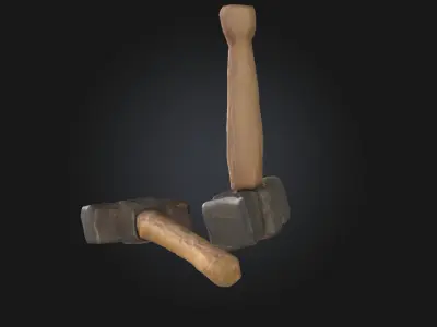 Sledgehammers Duo  Powerful Tools for Heavy-Duty Work 3D model
