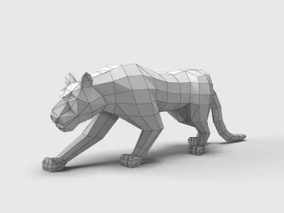 Panther Puma low poly 3D model