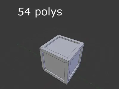 low poly wooden box Low-poly 3D model order