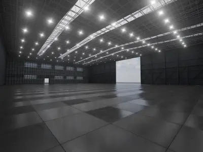Large Aircraft Hangar 3D Model 3D model