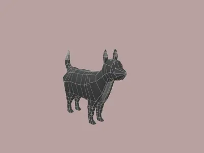 Dog Cartoon Low-poly 3D model