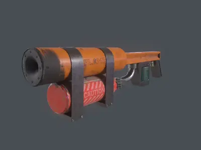 Homemade Flame Thrower Low-poly 3D model