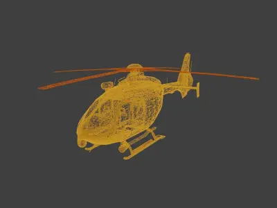 Helicopter 3D Model Low-poly 3D model