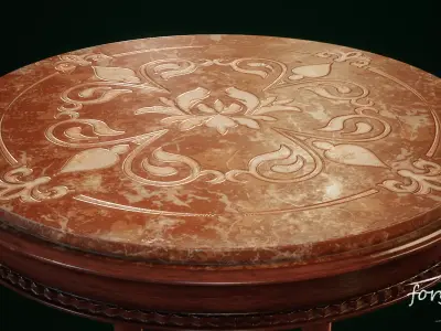Antique Three-Legged Round Stool Low-poly 3D model