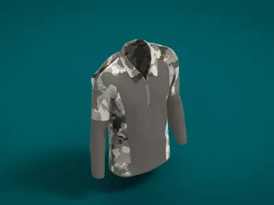 Military Outfit - T-shirt Low-poly 3D model 57