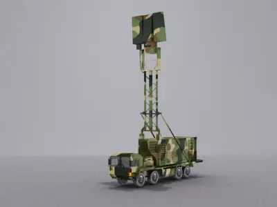 TRML-3D camouflaged military vehicle Low-poly 3D model