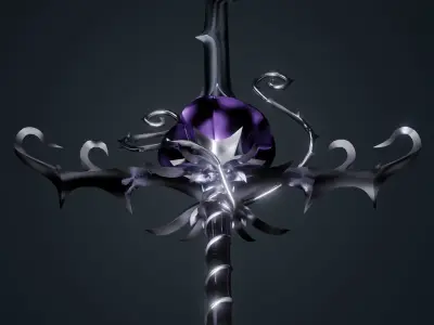 Melee weapon made in the style of a rose game ready Free 3D model