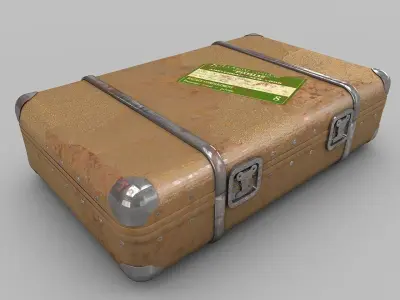 Vintage Old Suitcase 3D model