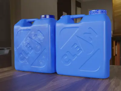 Square 5-Gallon Water Container Low-poly 3D model