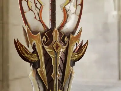 Sword light stylized Free low-poly 3D model