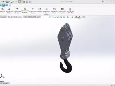Crane hook assembly Free 3D model
