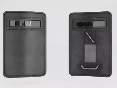 Ballistic Shield Low Poly PBR 3D Model Low-poly 3D model