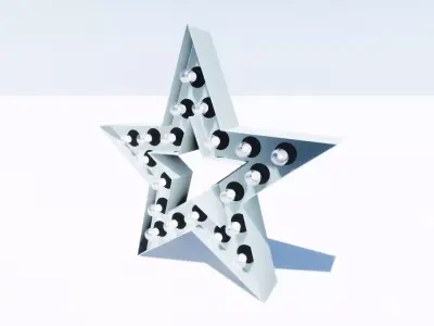 Starlamp metal star with holes in it 3D model