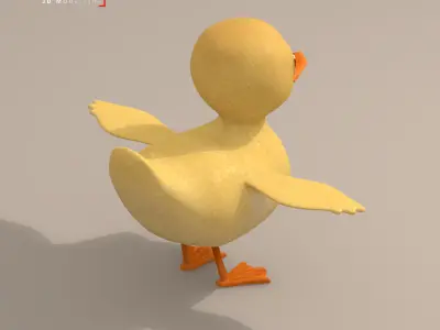 Duck cartoon character 3D model