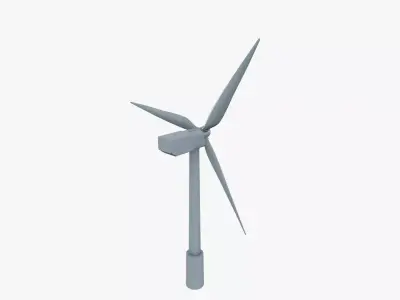Wind Turbine Low-poly 3D model 3