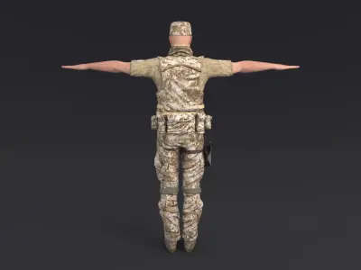 Soldier Rigged Low-poly 3D model purchase