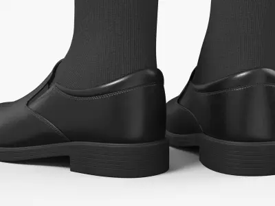 Boys Slip On Loafers with Socks Black 3D model