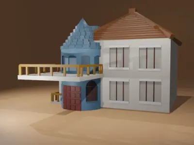 house 3d  Free low-poly 3D model