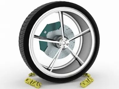 ORTAS CAR WHEEL RIM 138 GAME READY WHEEL RIM TIRE 3D model