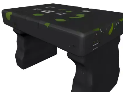 Ancient Engraved Stone Bench Low-poly 3D model