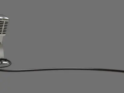 Retro Microphone 2A Low-poly 3D model