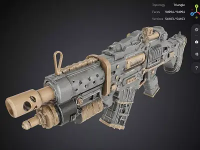 Steampunk Gun 3D model buy