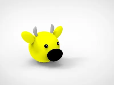 Head Cow Cartoon Cute Free low-poly 3D model