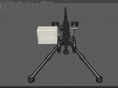 machine gun Subdiv model with UVs 3D model