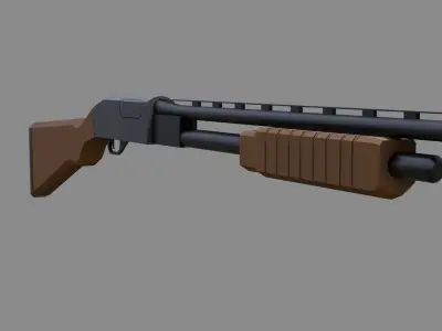 FPS Shotgun - Low Poly - Game Ready Low-poly 3D model