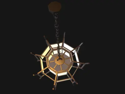 chinese style hanging light model 1 Free 3D model