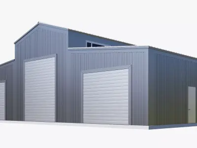 warehouse Low-poly 3D model Low-poly