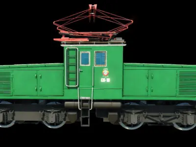 Industrial Locomotive SO Low-poly 3D model