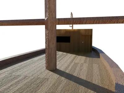 Old Wooden Boat Low-poly 3D model